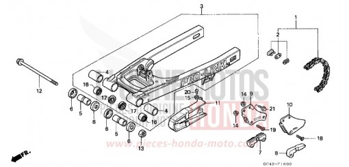 REAR FORK CR80RG de 1986